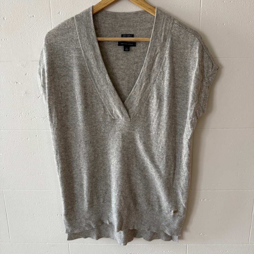 Tommy Hilfiger | Grey Cashmere Oversized Academia Layering Top | Size Small